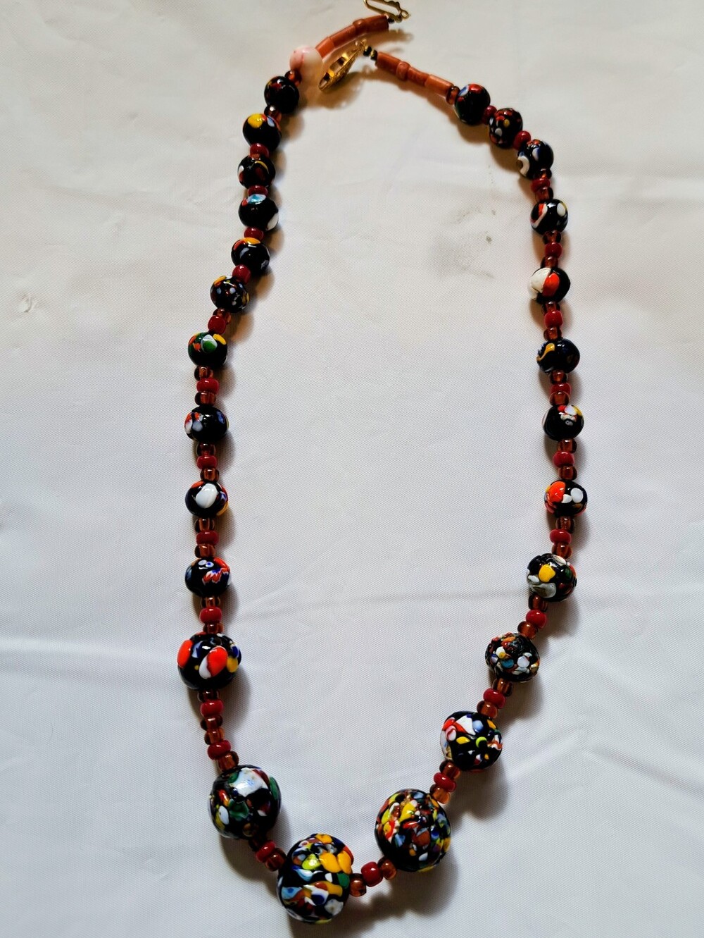 Vintage Millefiori Murano Glass Bead Necklace